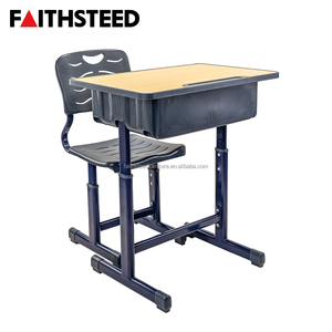 Set Scrivania e Sedia Ergonomica per Scuola, <span class=keywords><strong>Altezza</strong></span> <span class=keywords><strong>Regolabile</strong></span>, Telaio <span class=keywords><strong>in</strong></span> Metallo Resistente, Tavolo da Studio per Aula - Product Image 1