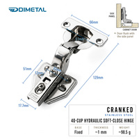 Vis d'emballage OEM Dimetal, charnière de meuble réglable avec amortisseur hydraulique pour panneau de porte de 25 mm d'épaisseur