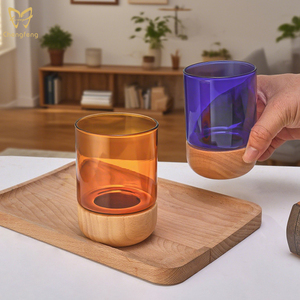 Tasse <span class=keywords><strong>à</strong></span> <span class=keywords><strong>café</strong></span> en <span class=keywords><strong>verre</strong></span> <span class=keywords><strong>à</strong></span> haute teneur en borosilicate Base en bois <span class=keywords><strong>Verre</strong></span> de couleur originale Tasse en <span class=keywords><strong>verre</strong></span> ambre/bleu - Product Image 5
