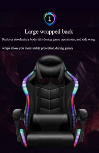 Mới cao trở lại Ergonomic Máy tính chơi Game ghế RGB RGB ghế điều hành da tổng hợp massage vải xoay tính năng văn phòng sử dụng - Product Image 6