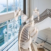 Lustres LED modernes de luxe blanc neutre pour villa et loft, luminaires suspendus pour escalier, taille et couleur personnalisables, garantie 3 ans