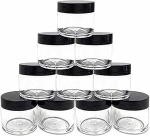 1oz & 2oz Clear PET <b>Plastic</b> Round Cosmetic <b>Jars</b> with Screw on Lids Face Body Cream Containers - Product Image 1