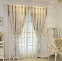 Rideau Fini Intégré Opaque Épaissi Double Couche, Style Européen Simple, pour Salon et Chambre à Coucher