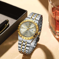 Montre à quartz pour homme POEDAGAR872, cadran de 41,5 mm, épaisseur du boîtier de 11 mm, verre Hardlex, étanche 3 ATM, bracelet en acier inoxydable