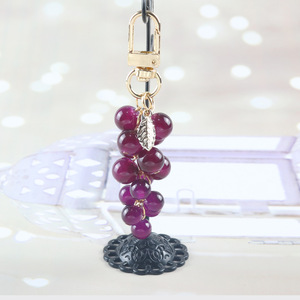 Crystal Glass Grape Fruit Keychain Decoration Women Bag Pendant Cute Ladies Key Chain Car <b>Keyring</b> Mini Handbags Backpacks <b>Charm</b> - Product Image 5