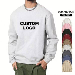 เสื้อสเวตเชิ้ตคอกลมผ้าฝ้ายคุณภาพสูงสั่งทำพิเศษ ขายดี OEM สีพื้น ผ้าพลัฌเนื้อนุ่ม สีขาว สำหรับฤดูใบไม้ร่วง - Product Image 2