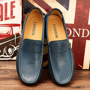 Chaussures <span class=keywords><strong>Bateau</strong></span> en Cuir Décontractées de <span class=keywords><strong>Style</strong></span> Simple pour Hommes 2028 - Product Image 1