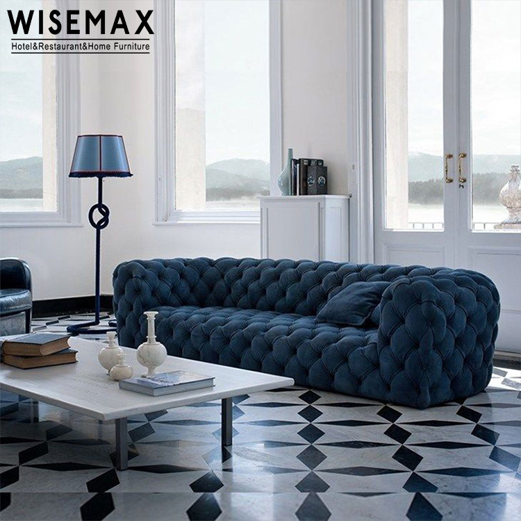 WISEMAX-muebles modernos de diseño italiano para sala de estar, sofá suave de tela con tapicería, 3 y 4 asientos