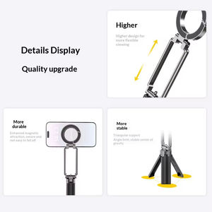 Support de téléphone portable léger en alliage de zinc et ABS 180 °   Trépied magnétique rotatif pour la randonnée, l'escalade, les selfies quotidiens et l'enregistrement vidéo - Product Image 3