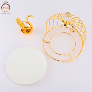 Vàng Kim Loại Gốm Khay Bánh Thời Trang Trái Cây Tấm Đám Cưới Tráng Miệng Bảng Hiển Thị 3 Tier Tối Giản Bánh Đứng - Product Image 4