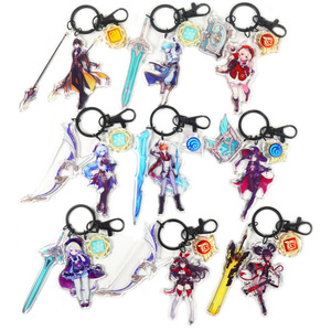 Genshin Impact Anime llavero Hu Tao Raiden Shogun <span class=keywords><strong>Ganyu</strong></span> Keqin Genshin Impack llavero Anime Original Dios joyería regalo - Product Image 1