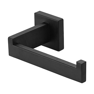 Nouveau design moderne noir pour accessoires de salle de bain, <span class=keywords><strong>porte</strong></span>-serviettes en <span class=keywords><strong>papier</strong></span> hygiénique carré en acier inoxydable <span class=keywords><strong>avec</strong></span> étagère de rangement - Product Image 3