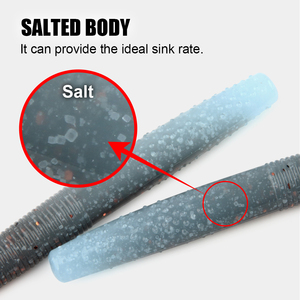 Spinpoler Fat Worm Senko <span class=keywords><strong>Finesse</strong></span> Tpr Ned Worm Rig 2.75" Stickbait Soft Fishing Lures Swim Bait 14pcs With Box Swimbait Bass Pike - Product Image 4