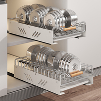 Étagère à vaisselle coulissante en acier inoxydable Coovens pour assiettes, bols et couverts, étagère de rangement pour la cuisine