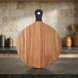 Plateau de service à pizza en bois rustique, rond, fait main, plateau de cuisine classique, assiette durable, plat pour pizza, pain, fromage, en-cas - Product Image 1