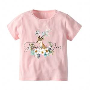 T-shirt d'été pour filles, 100% coton, de bonne qualité, à prix avantageux, avec manches courtes, vente en gros - Product Image 1