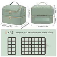 Sac de rangement pour vernis à ongles personnalisé, vente en gros d'usine, capacité de 45 flacons et lampe à ongles, organisateur de maquillage portable à bandoulière