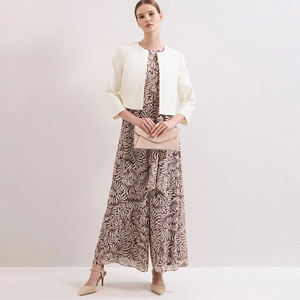 Combinaison légère personnalisée à imprimé feuilles pour femme, <span class=keywords><strong>pantalon</strong></span> large décontracté pour femme - Product Image 1