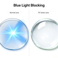 Lentilles Bifocales à Sommet Rond, Bloquant la Lumière Bleue, en Polycarbonate, Indice 1.59, Lentilles PC Incassables, Revêtement Vert HMC