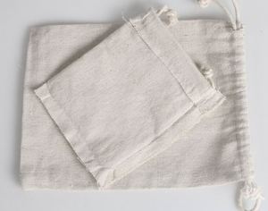 ชุดของขวัญสำหรับงานแต่งงาน ถุงผ้ามัสลินแบบใช้ซ้ำได้ ถุงผ้ารูดเชือกธรรมชาติ - Product Image 4