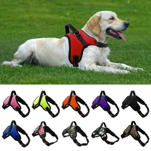 Yansıtıcı hiçbir çekme Oxford nefes köpek yelek koşum kolu ile ayarlanabilir küçük büyük köpekler için Pet yürüyüş emniyet kemeri - Product Image 1
