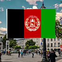 Drapeau National de l'Afghanistan en Gros 90x150cm, en Polyester Durable, Anti-décoloration, Lecture Droite, Idéal pour les Parades