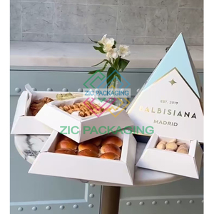 Cá nhân sang trọng kim tự tháp hộp bánh đóng gói Takeaway xếp chồng bao bì hộp thực phẩm snack kim tự tháp chăn thả hộp kim tự tháp - Product Image 1
