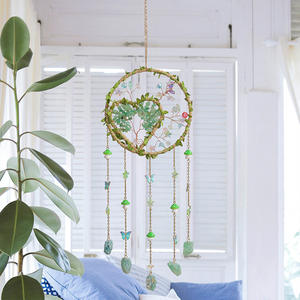 <span class=keywords><strong>Attrape</strong></span>-rêves Arbre de Vie en pierre de cristal, tissage artisanal, carillon éolien, décoration de chambre d'inspiration nordique - Product Image 6