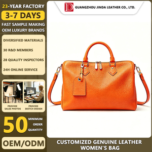 Échantillon Gratuit <span class=keywords><strong>Sac</strong></span> Boston en <span class=keywords><strong>Cuir</strong></span> <span class=keywords><strong>Grainé</strong></span> Orange avec LOGO Personnalisé, Bandoulière Amovible, Grand <span class=keywords><strong>Sac</strong></span> de Voyage, Fournisseur OEM ODM - Product Image 1