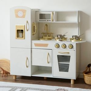 Juguete Educativo de Cocina de Imitación Montessori, Refrigerador de Juguete, Cocina de Juguete con Luz, Cocina de Madera para Jugar <span class=keywords><strong>a</strong></span> <span class=keywords><strong>Cocinar</strong></span> - Product Image 2