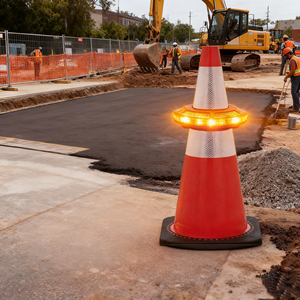 360 °   Cône de signalisation LED haute visibilité, signal d'urgence, lumière de sécurité pour travaux routiers, CE RoHS - Product Image 1