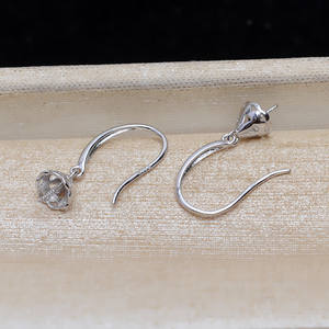 Wenchi S925 Argent Crochet d'oreille Baotou, Perle de 10-12 mm, Perle en forme de pneu, 15971, Accessoires faits main DIY, Composants de bijoux - Product Image 3