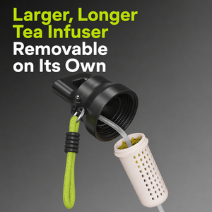Bouteille isotherme sport 580 ml sans BPA en acier inoxydable SUS 316 avec infuseur à thé et double couvercle, personnalisable avec logo - Product Image 4