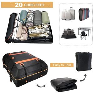 Free sample Heavy Duty & Waterproof <b>Car</b> Rooftop Bag <b>Car</b> Rooftop Cargo Carrier Bag with <b>Hooks</b> Topper Reinforced Straps - Product Image 2