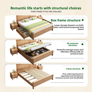 Un piccolo appartamento con un <span class=keywords><strong>letto</strong></span> <span class=keywords><strong>matrimoniale</strong></span> <span class=keywords><strong>in</strong></span> <span class=keywords><strong>legno</strong></span> massello di faggio, caratterizzato da una testiera moderna e semplice <span class=keywords><strong>in</strong></span> stile nordico - Product Image 4