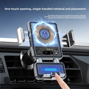 Support de navigation à fixation sur grille d'aération de voiture, support de téléphone à charge rapide sans fil infrarouge 66W - Product Image 2