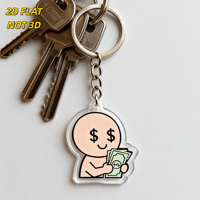 Porte-clés en acrylique transparent double face Dollar Eyes Money Hands, motif dessin animé pour les amateurs de monnaie, pour clés, sacs, sacs à dos