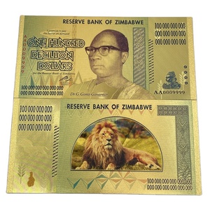 Products with Free Delivery Many Design Zimbabwe Bank Note Plastic Gold Plated <strong>Banknote</strong> - Product Image 4
