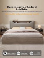 Lit en bois massif, style moderne et minimaliste, lit de 1,5 mètre pour usage domestique, lit double de 1,8 mètre à louer, lit de 1,2 mètre avec rangement, cadre de lit simple