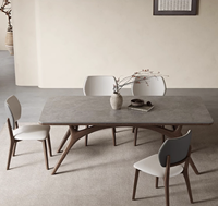Table à manger moderne de luxe en bois marbré 6 places Modèle 3D élégant pour la cuisine ou la salle de bain Tea Time