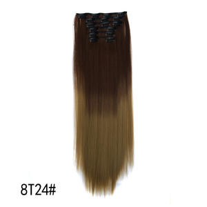 Extensions de <span class=keywords><strong>cheveux</strong></span> dégradées de couleur européennes et américaines 16 Card <span class=keywords><strong>Clip</strong></span> Hair 6 pièces - Product Image 5