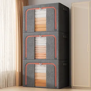 Papelera multiusos bloqueable para niños, organizador de armario, estantes de almacenamiento de ropa, caja de almacenamiento con cremallera de metal, venta al por mayor - Product Image 1