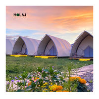Lodge de glamping en forme de voile |   Cabane en tissu Oxford enduit de PVC anti-neige avec structure métallique pour jardin floral, complexe hôtelier, spécifications personnalisées