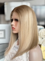 Perruque juive SHY Lace Front blonde en cheveux humains vierges, ondulations naturelles, confortable pour un usage quotidien, OEM ODM