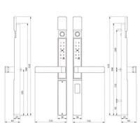 Serrure intelligente Vertexis Slim étanche avec double lecteur d'empreintes digitales, Wi-Fi et cloud, en alliage d'aluminium, avec entrée sans clé pour portails de jardin/extérieur