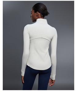 Giacca Yoga oro cerniera <span class=keywords><strong>donna</strong></span> Slim Fit a maniche lunghe antivento Yoga Fitness dimagrante giacca aderente per sport all'aria aperta - Product Image 3