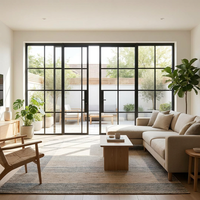 Porte pliante en aluminium et verre, style français, étanche, décorative, à rupture de pont thermique, insonorisée, pour villa, balcon, salon, entrepôt