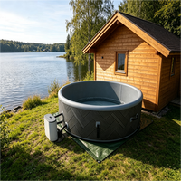 Spa gonflable extérieur de grande taille pour 6 personnes, bain à remous en PVC durable avec couverture