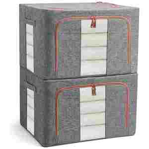Cotton Linen <b>Fabric</b> Clothes <b>Storage</b> <b>Box</b> Foldable Cloth Home Wardrobe <b>Storage</b> <b>Box</b> Large Capacity <b>for</b> Clothes Quilt Toy Tools <b>Box</b> - Product Image 1