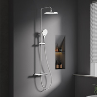 Ensemble de douche en laiton ensemble de système de douche à hauteur réglable pluie ensemble de système de douche de salle de bain thermostatique